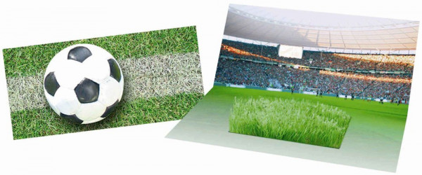Mini-Arena Karte, Fußballfeld (ohne Kuvert),  Zimmerrasen, 1-4 c Digitaldruck inklusive