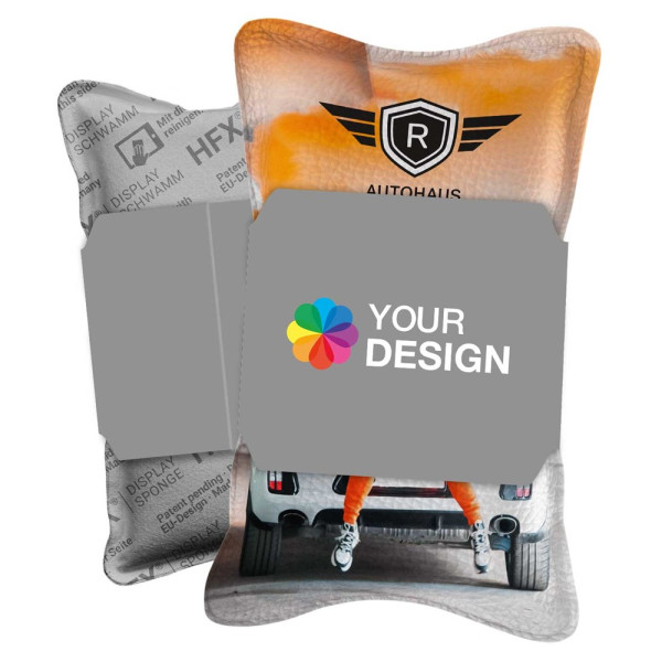 HFX®-Displayschwamm Color mit individueller Papierbanderole, All-Inclusive-Paket