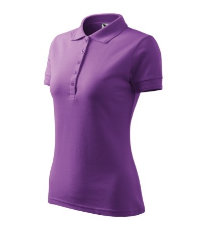 Polohemd Damen Pique Polo türkisblau - lila