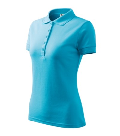 Polohemd Damen Pique Polo türkisblau