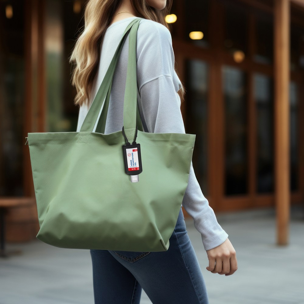 Hände-Desinfektionsgel (DIN EN 1500), 50 ml Bumper (schwarz), Body Label (R-PET)