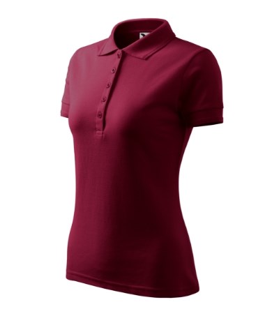 Polohemd Damen Pique Polo türkisblau - garnet