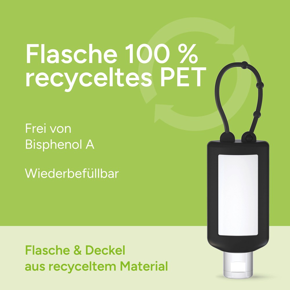 Sonnenmilch LSF 50 (sens.), 50 ml Bumper (schwarz), Body Label (R-PET)