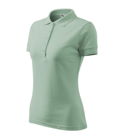 Polohemd Damen Pique Polo türkisblau - sage