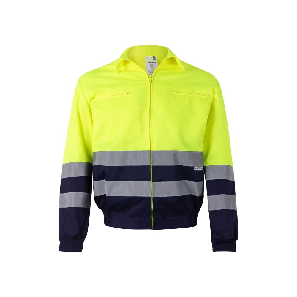 VL NEPTUNE LARGE. Zweifarbige Twill-Jacke (210g/m²) aus Polyester (80%) und Baumwolle (20%) - marineblau, gelb