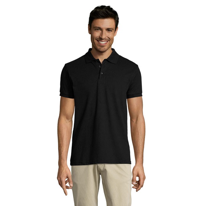 PRIME MEN - PRIME HERREN POLO 200g - schwarz