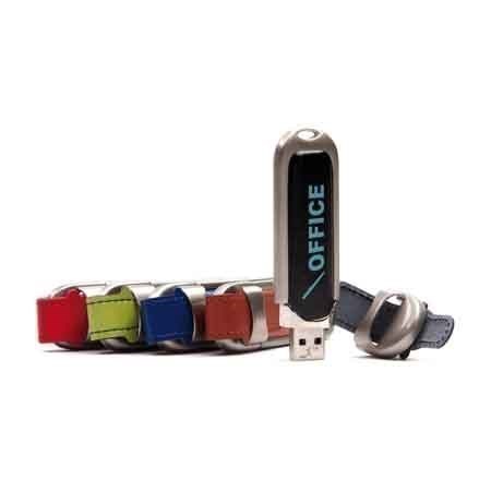 USB-Stick Kunstleder Office-Blau-8 GB