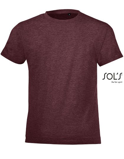 SOL´S - Kids´ Round Collar T-Shirt Regent Fit - Heather Oxblood