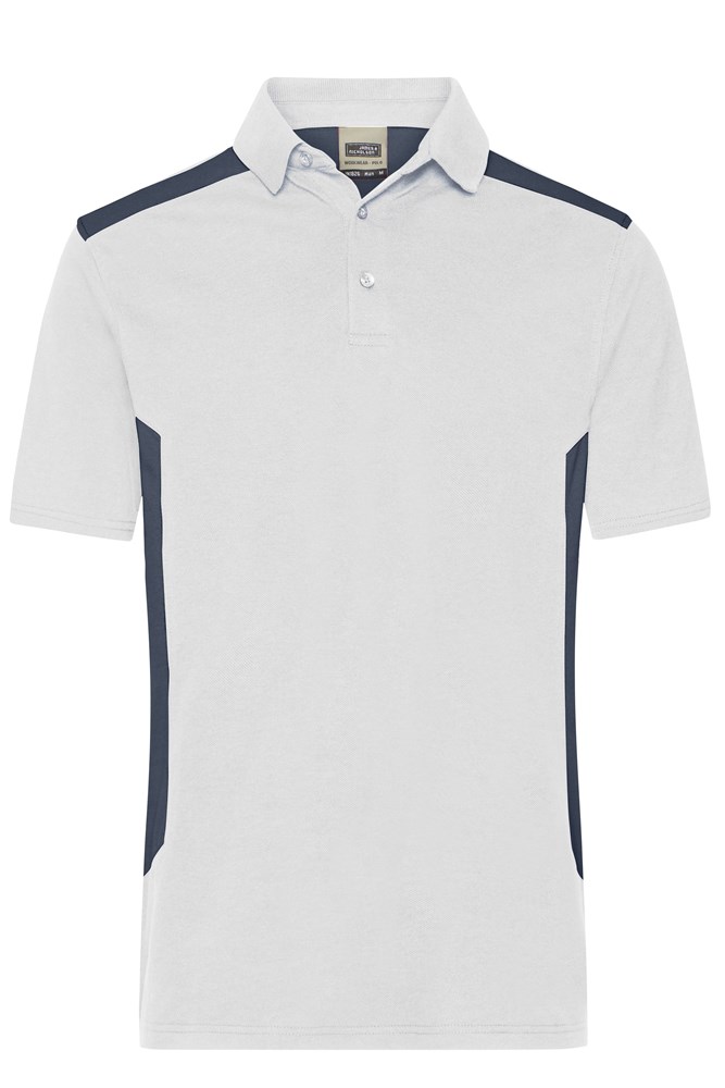 Men's Workwear Polo - STRONG -   GRS & OCS Blended - White/carbon (ca. Pantone white
447U)