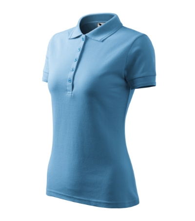 Polohemd Damen Pique Polo türkisblau - azureblau