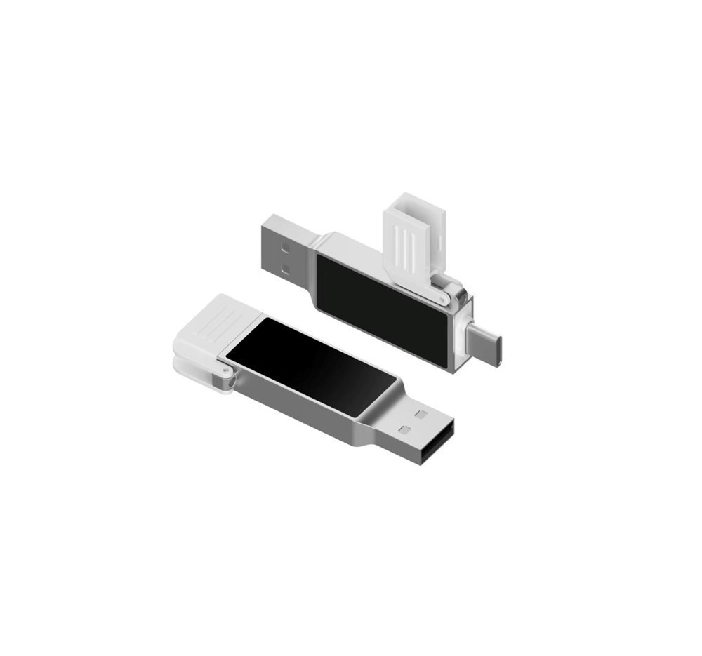 USB-Stick SparkDrive LED Type A-C-Schwarz-128 GB - Weiß