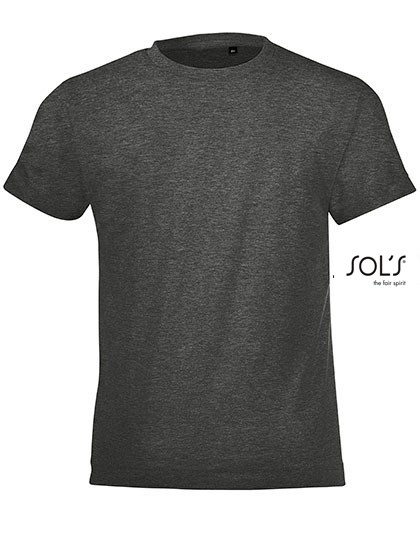 SOL´S - Kids´ Round Collar T-Shirt Regent Fit - Charcoal Melange
