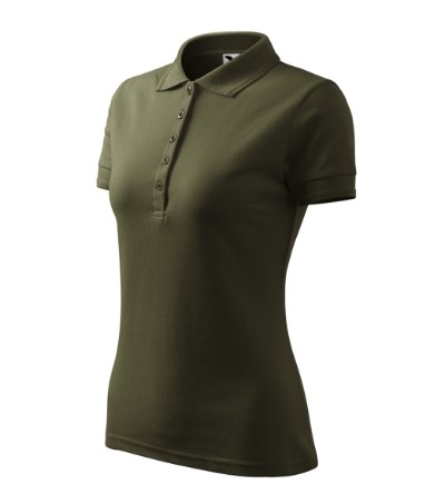 Polohemd Damen Pique Polo türkisblau - military