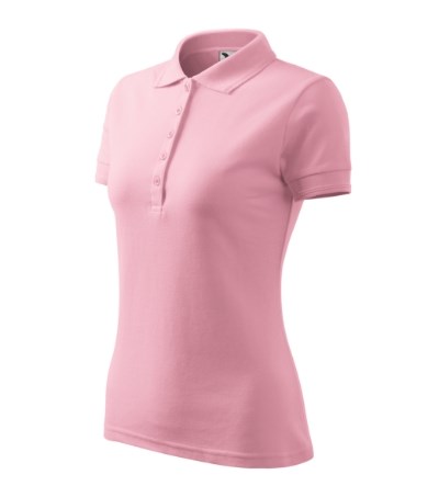 Polohemd Damen Pique Polo türkisblau - rosa