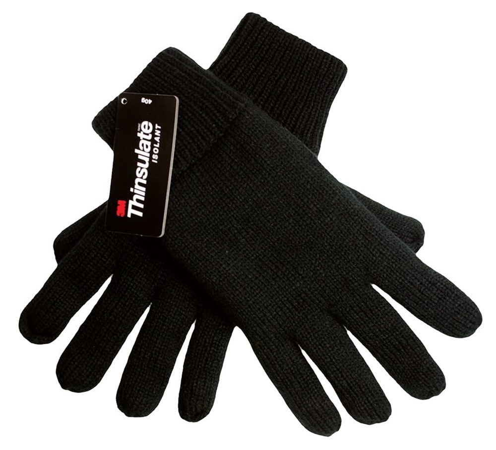 Gestrickte Thinsulate Handschuhe - Schwarz (Black) / Schwarz