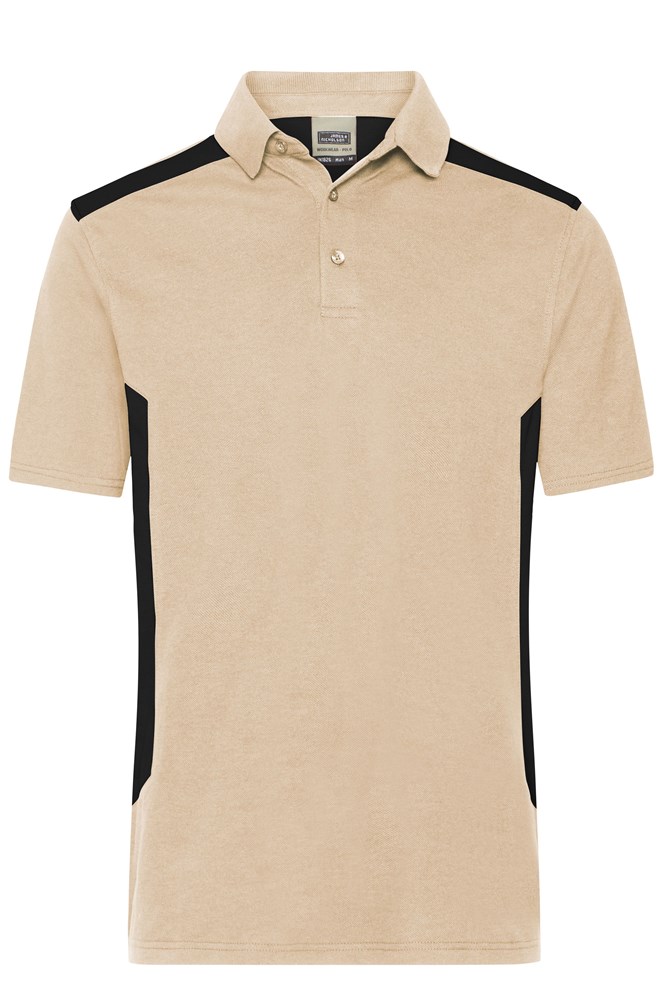 Men's Workwear Polo - STRONG -   GRS & OCS Blended - Stone/black (ca. Pantone 7501C
blackC)