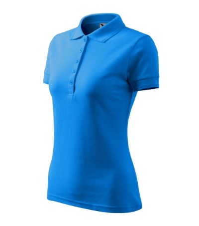 Polohemd Damen Pique Polo türkisblau - snorkel blau