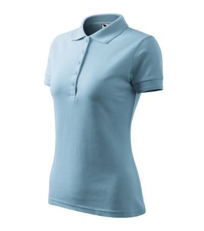 Polohemd Damen Pique Polo türkisblau - himmelblau