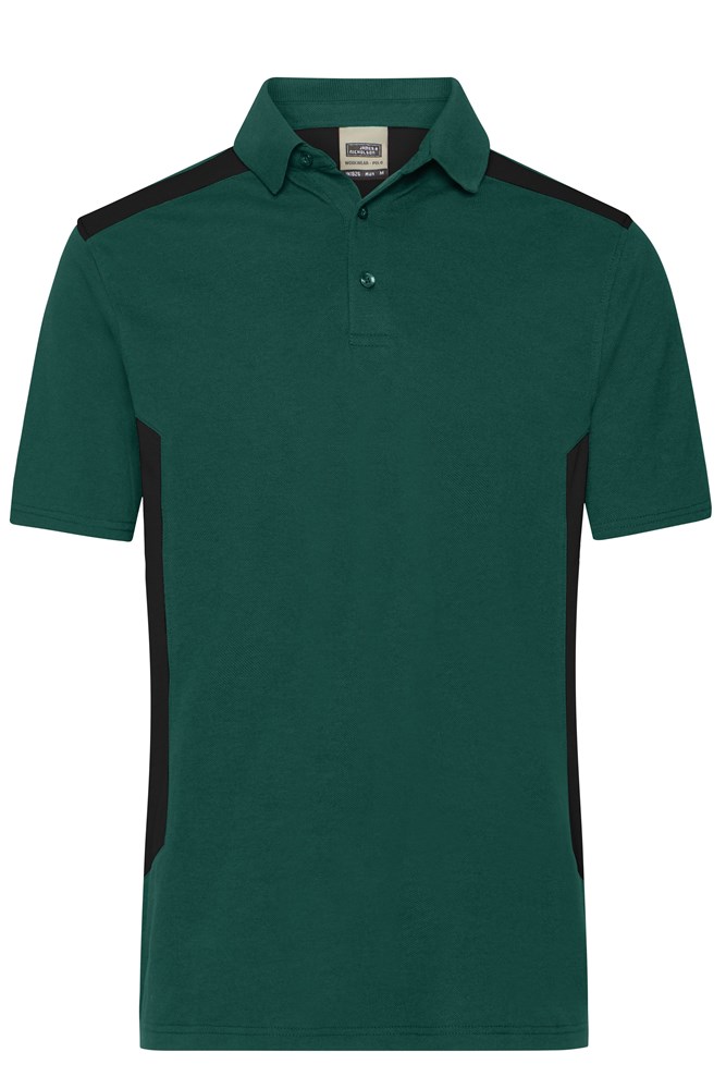 Men's Workwear Polo - STRONG -   GRS & OCS Blended - Dark-green/black (ca. Pantone 554U
blackC)