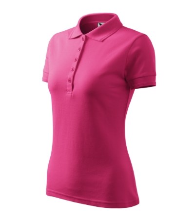 Polohemd Damen Pique Polo türkisblau - purpur
