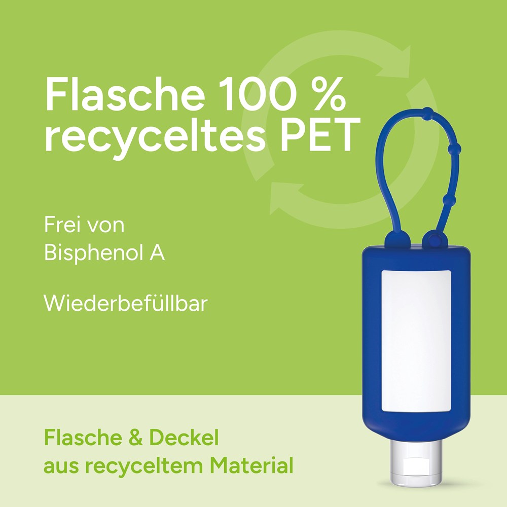 Sonnenmilch LSF 50 (sens.), 50 ml Bumper (blau), Body Label (R-PET)