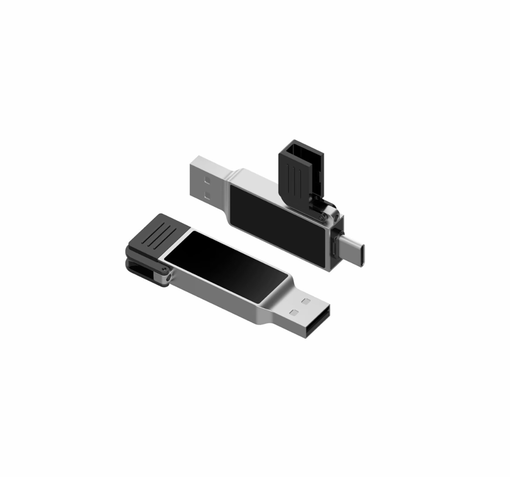USB-Stick SparkDrive LED Type A-C-Schwarz-128 GB