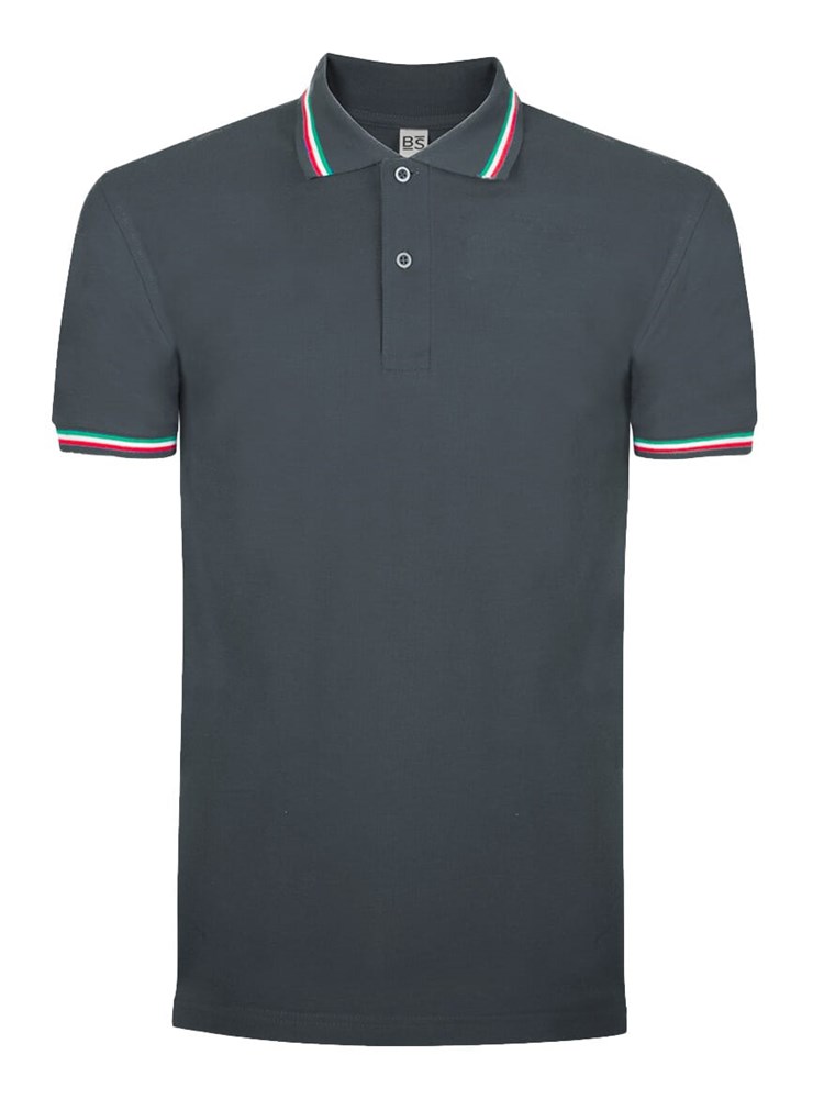 BS Italy Polo, 200 gr/m² - Dunkelgrau (PMS 7540C)