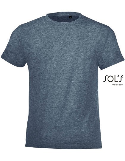 SOL´S - Kids´ Round Collar T-Shirt Regent Fit - Heather Denim